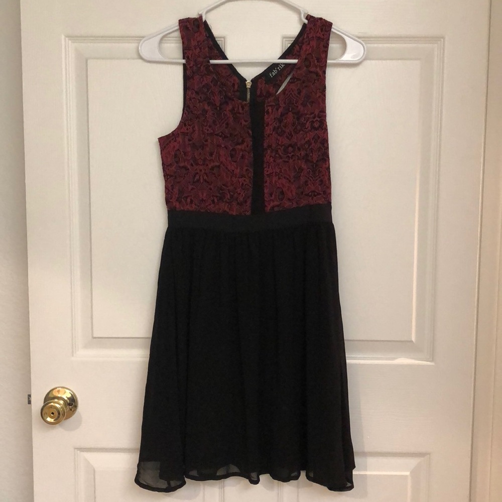 Sexy red and black mini dress